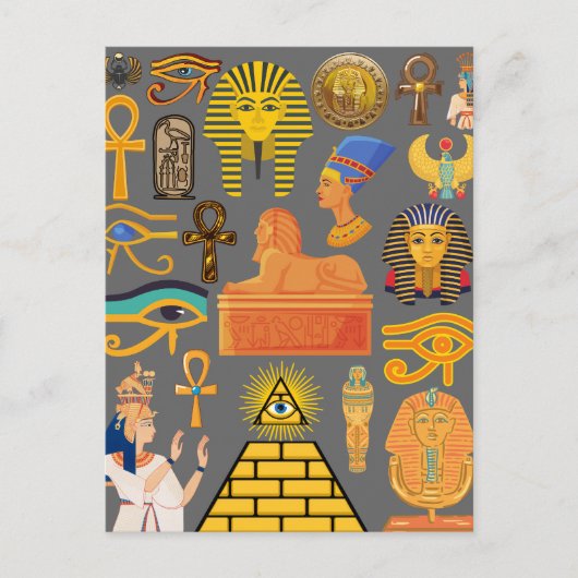 Patroonsymbool Ouder Egyptisch Hieroglyphic Briefkaart (Voorkant)