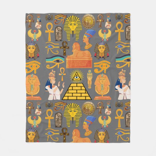 Patroonsymbool Ouder Egyptisch Hieroglyphic Fleece Deken (Voorkant)