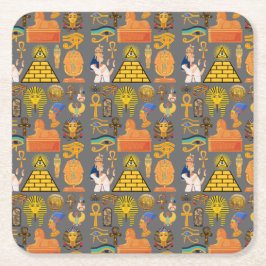 Patroonsymbool Ouder Egyptisch Hieroglyphic Kartonnen Onderzetters