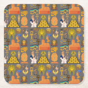 Patroonsymbool Ouder Egyptisch Hieroglyphic Kartonnen Onderzetters