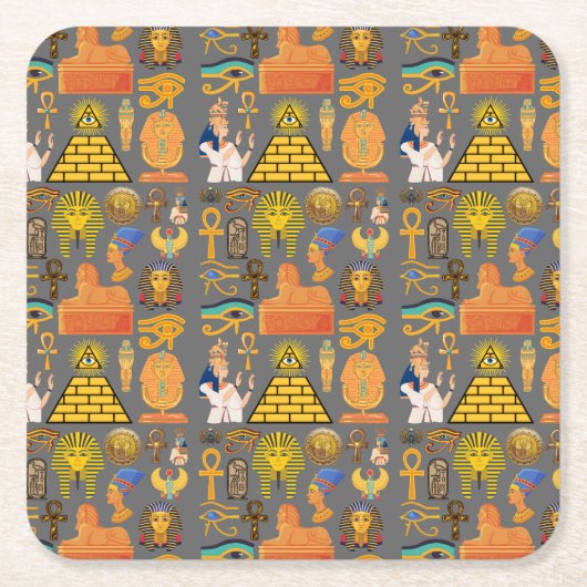 Patroonsymbool Ouder Egyptisch Hieroglyphic Kartonnen Onderzetters (Voorkant)