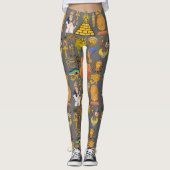 Patroonsymbool Ouder Egyptisch Hieroglyphic Leggings (Voorkant)