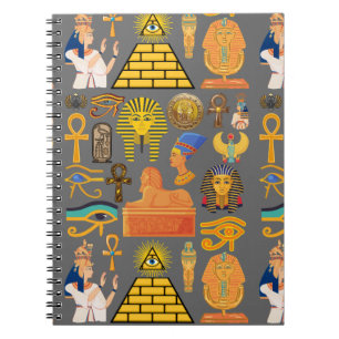 Patroonsymbool Ouder Egyptisch Hieroglyphic Notitieboek