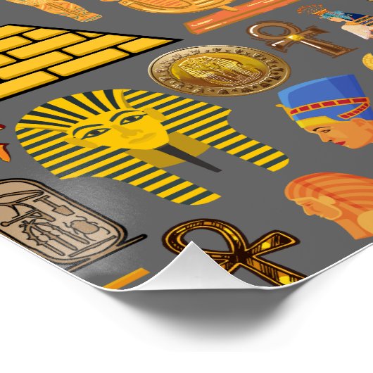 Patroonsymbool Ouder Egyptisch Hieroglyphic Perfect Poster (Hoek)