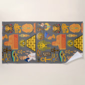 Patroonsymbool Ouder Egyptisch Hieroglyphic Strandlaken (Voorkant)