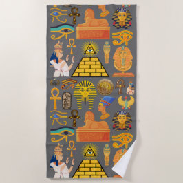 Patroonsymbool Ouder Egyptisch Hieroglyphic Strandlaken