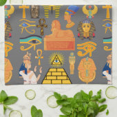 Patroonsymbool Ouder Egyptisch Hieroglyphic Theedoek (Gevouwen)