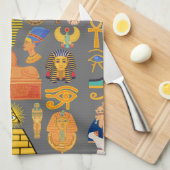 Patroonsymbool Ouder Egyptisch Hieroglyphic Theedoek (Quarter Fold)