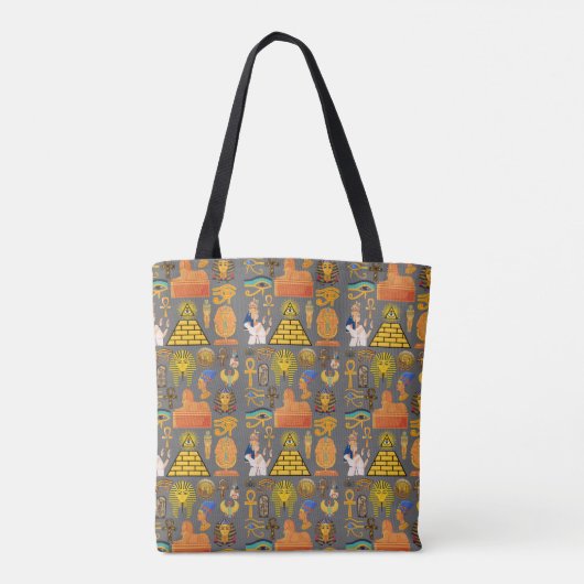 Patroonsymbool Ouder Egyptisch Hieroglyphic Tote Bag (Achterkant)