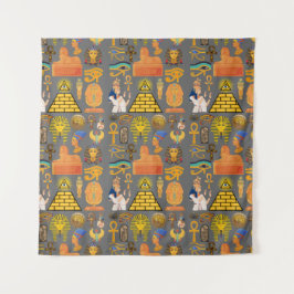 Patroonsymbool Ouder Egyptisch Hieroglyphic Wandkleed