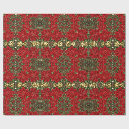 Patroonverlooppapier voor rood en gouden inkepinge cadeaupapier (Vlak)