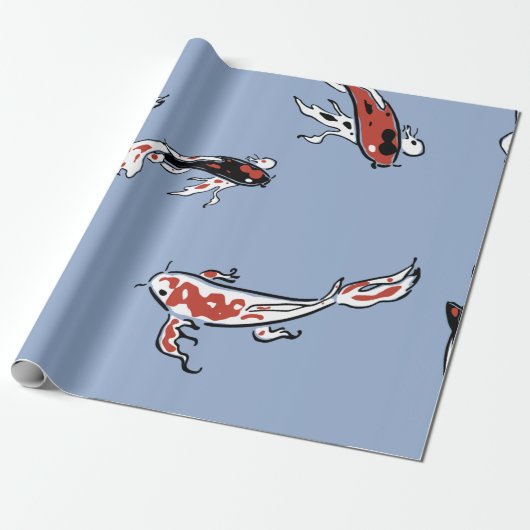 Patroonviskarper koi koi karper cadeaupapier (Uitgerold)