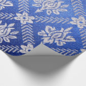 patroonweefsel blauw cadeaupapier (Hoek)