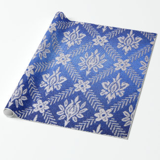 patroonweefsel blauw cadeaupapier