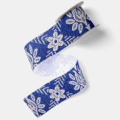 patroonweefsel blauw satijnen lint (Achterkant)