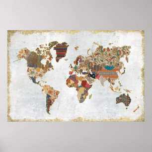 PatroonWereldkaart Poster