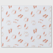 Patroonwitte brij-schoenen cadeaupapier (Vlak)