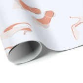 Patroonwitte brij-schoenen cadeaupapier (Rol Hoek)