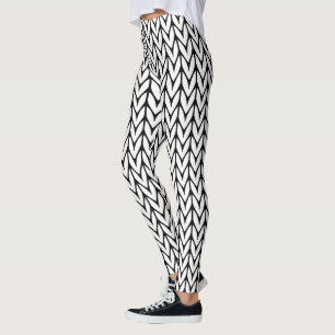 Patroonzwart en wit decor op leggings