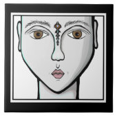 Patroonzwart en wit tegeltje (Voorkant)