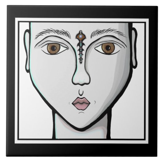 Patroonzwart en wit tegeltje (Voorkant)