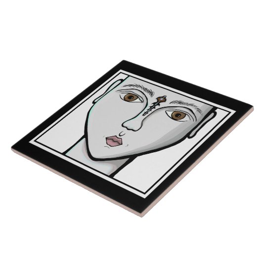 Patroonzwart en wit tegeltje (Zijkant)