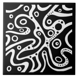 Patroonzwart en wit tegeltje