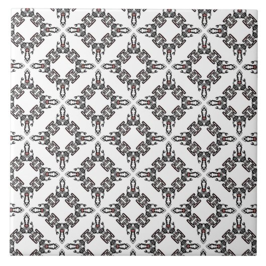 Patroonzwart en wit tegeltje (Voorkant)