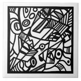 Patroonzwart en wit tegeltje