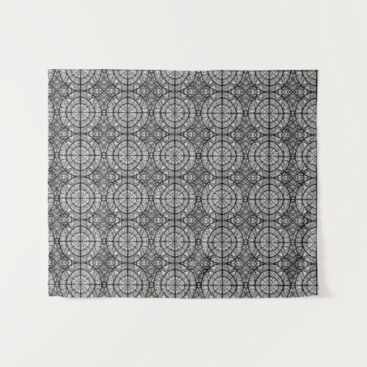 Patroonzwart en wit wandkleed (Voorkant (horizontaal))