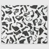 Patroonzwarte damesschoenen cadeaupapier (Vlak)