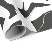 Patroonzwarte damesschoenen cadeaupapier (Rol Hoek)