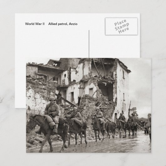 Patrouille in de Tweede Wereldoorlog, Anzio Briefkaart (Voorkant / Achterkant)