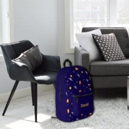 Patruimruimte lavendel oranje blauw naam bedrukte rugzak