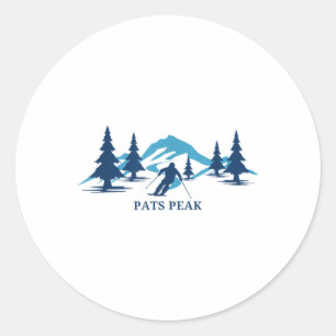 Pats Peak New Hampshire Ski Resort Skiën Skier _1 Ronde Sticker