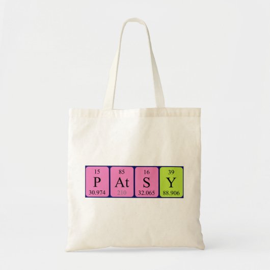 Patsy periodieke lijstnaam canvas tas (Voorkant)
