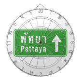 Pattaya Ahead ⚠ Thai Highway Traffic Sign ⚠ Dartbord (Voorkant)