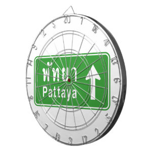 Pattaya Ahead ⚠ Thai Highway Traffic Sign ⚠ Dartbord