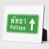 Pattaya Ahead ⚠ Thai Highway Traffic Sign ⚠ Fotoplaat (Zijkant)