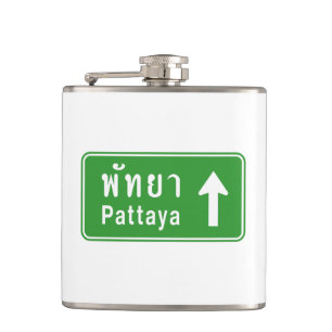 Pattaya Ahead ⚠ Thai Highway Traffic Sign ⚠ Heupfles
