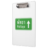 Pattaya Ahead ⚠ Thai Highway Traffic Sign ⚠ Klembord (Links)