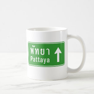 Pattaya Ahead ⚠ Thai Highway Traffic Sign ⚠ Koffiemok