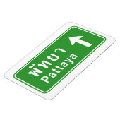 Pattaya Ahead ⚠ Thai Highway Traffic Sign ⚠ Magneet (Linkerzijde)