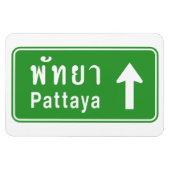 Pattaya Ahead ⚠ Thai Highway Traffic Sign ⚠ Magneet (Horizontaal)