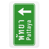 Pattaya Ahead ⚠ Thai Highway Traffic Sign ⚠ Magneet (Verticaal)