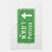 Pattaya Ahead ⚠ Thai Highway Traffic Sign ⚠ Theedoek (Verticaal)