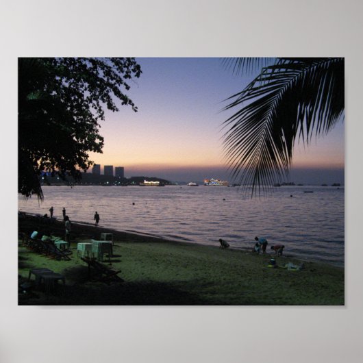 Pattaya Beach Sunset ... Chonburi, Thailand Poster (Voorkant)