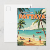 Pattaya Beach Thailand Reizen Briefkaart (Voorkant / Achterkant)
