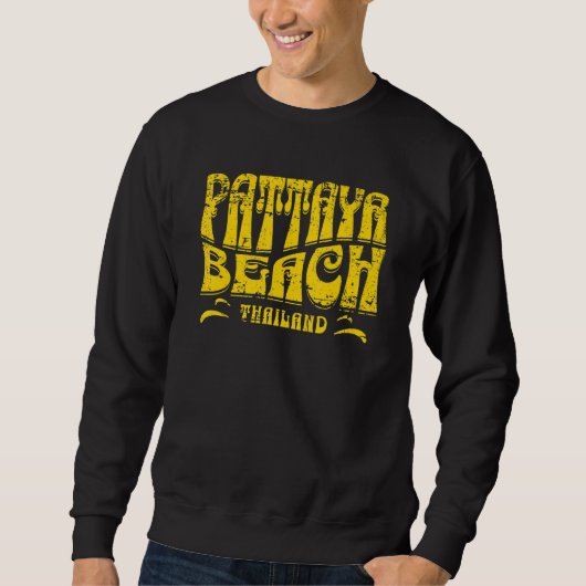 Pattaya Beach Thailand Retro Vervuild Ontwerp Trui (Voorkant)