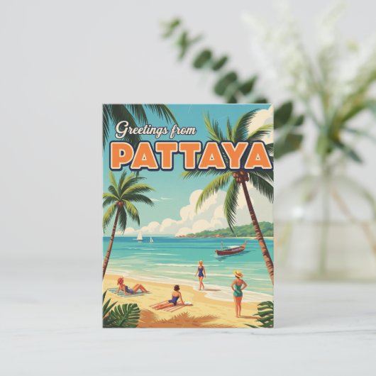 Pattaya Beach Thailand Travel Briefkaart (Staand voorkant)